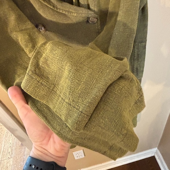 NWT Heyson olive green women’s button trench coat jacket size L - Picture 4 of 12